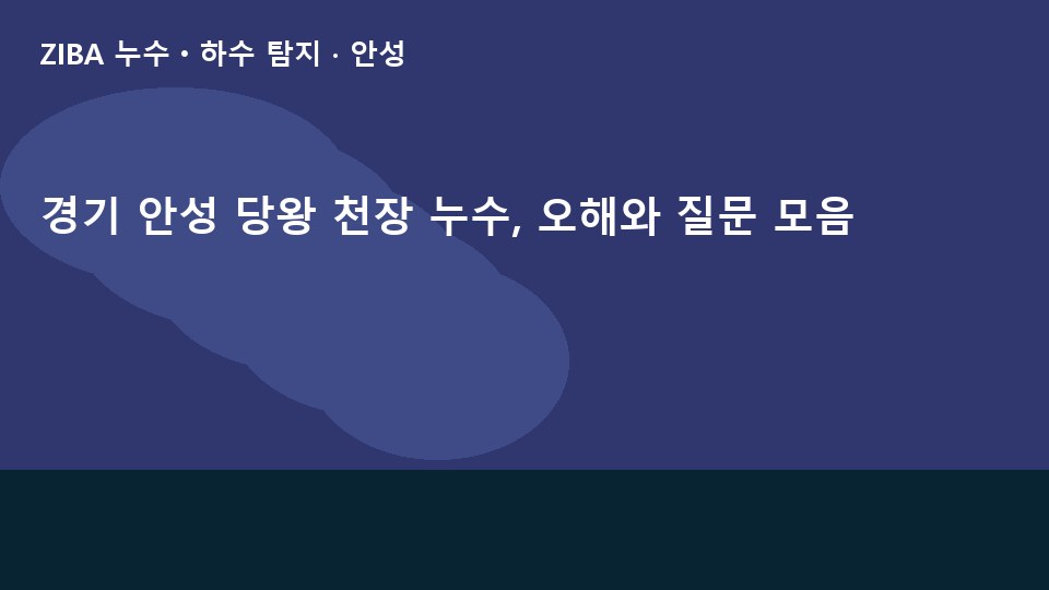 경기 안성 당왕 천장 누수, 오해와 질문 모음