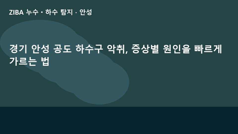 경기 안성 공도 하수구 악취, 증상별 원인을 빠르게 가르는 법