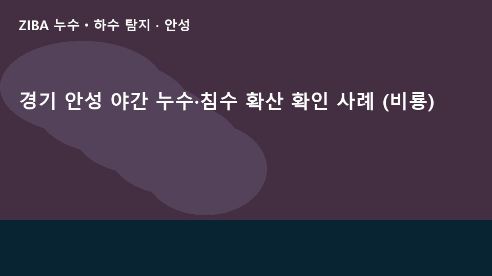 경기 안성 야간 누수·침수 확산 확인 사례 (비룡)