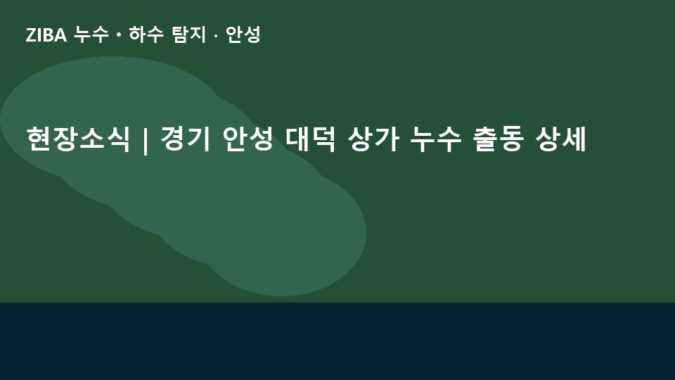현장소식 | 경기 안성 대덕 상가 누수 출동 상세